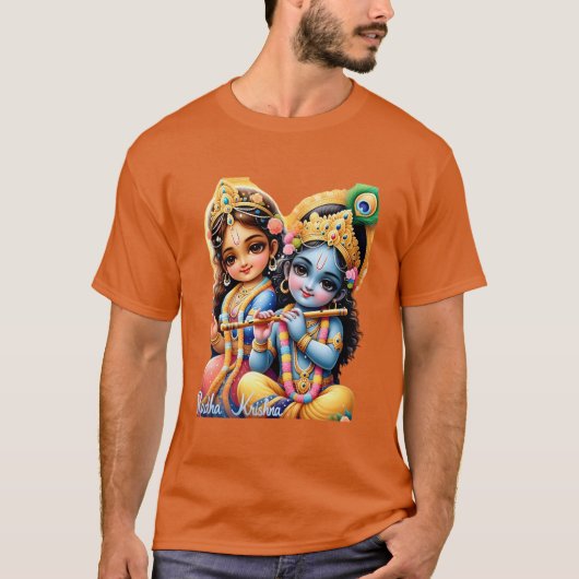 Radha Krishna Tシャツ(カラー数々の聖地テックス付) Tシャツ (正面)