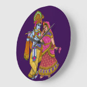 Radha Krishna Wall Clock ラージ壁時計 (傾斜)