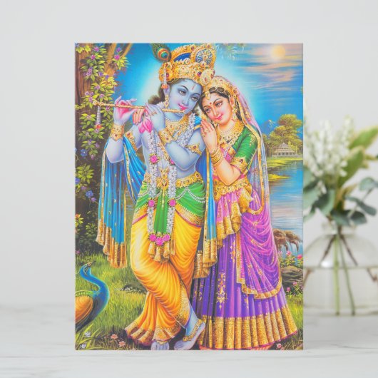 Radha Krishna with Flute Hare Krishna カード (スタンド正面)