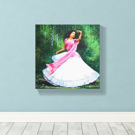 Radha Waiting For Krishna In Vrindavan キャンバスプリント (インサイチュ (ウッドフロア))