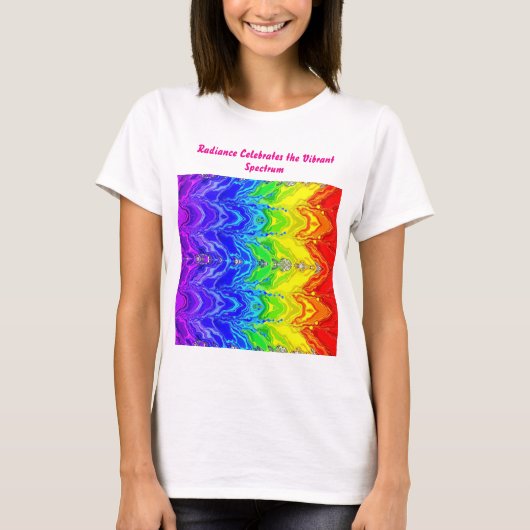 「Radiance」抽象的なプライド柄 Tシャツ (正面)
