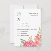 Radiant花模様結婚の応答/RSVPカード 出欠カード (正面)