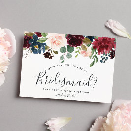 Radiant開花Be My Bridesmaid Card 招待状