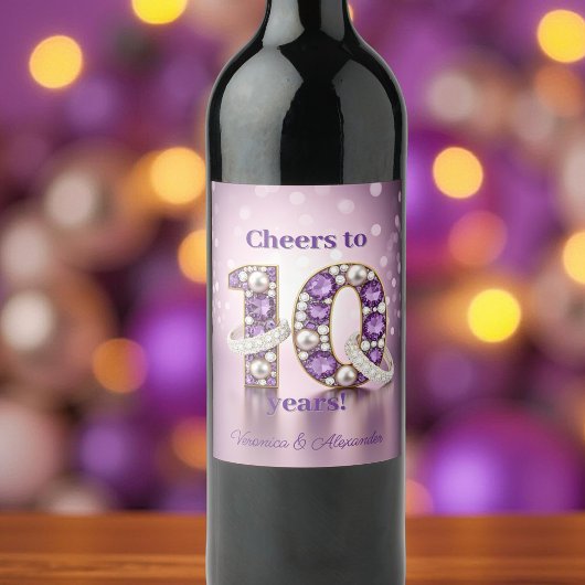 Radiant 10th Anniversary Gemstone & Diamondリングや輪 ワインラベル