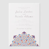 Radiant Airy Crescent Moon Mandala Wedding ベラム紙招待状 (正面)