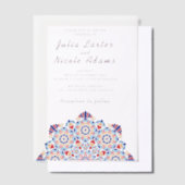 Radiant Airy Crescent Moon Mandala Wedding ベラム紙招待状 (オフセット)