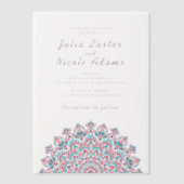Radiant Airy Crescent Moon Mandala Wedding ベラム紙招待状 (正面)