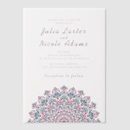 Radiant Airy Crescent Moon Mandala Wedding ベラム紙招待状