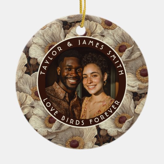 Radiant Anemones Accent Spring Wedding セラミックオーナメント (正面)