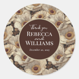 Radiant Anemones Garden Garden Wedding ラウンドシール