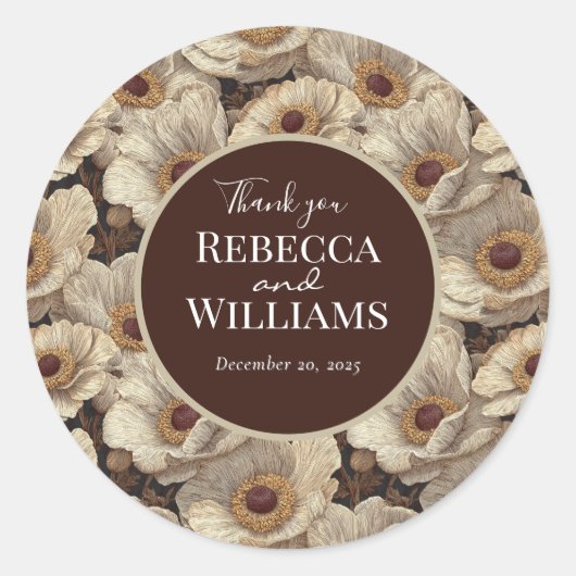 Radiant Anemones Garden Garden Wedding ラウンドシール (正面)