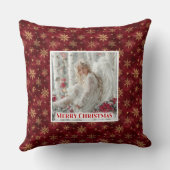 Radiant Angel Poinsettia Christmas Pillow Gift クッション (裏面)