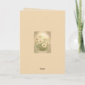 Radiant April Daisy Motif Art Nouveau Illustration カード (裏面)