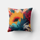 Radiant Bloom – Bold Abstract Floral Expression クッション (裏面)