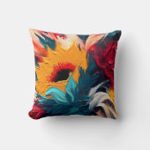 Radiant Bloom – Bold Abstract Floral Expression クッション (正面)