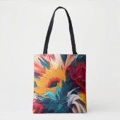 Radiant Bloom – Bold Abstract Floral Expression トートバッグ (正面)