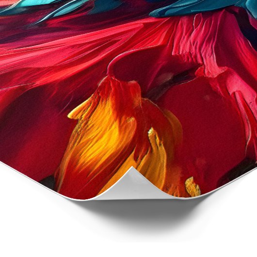 Radiant Bloom – Bold Abstract Floral Expression ポスター (角)