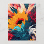 Radiant Bloom – Bold Abstract Floral Expression ポストカード (正面)