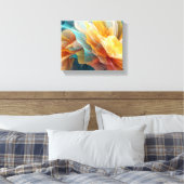 Radiant Bloom of Ethereal Petals in Light キャンバスプリント (インサイチュ (寝室))