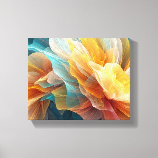 Radiant Bloom of Ethereal Petals in Light キャンバスプリント (正面)