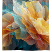 Radiant Bloom of Ethereal Petals in Light シャワーカーテン (正面)