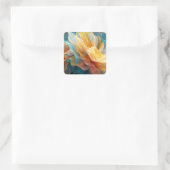 Radiant Bloom of Ethereal Petals in Light スクエアシール (バッグ)