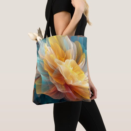 Radiant Bloom of Ethereal Petals in Light トートバッグ (クローズアップ)