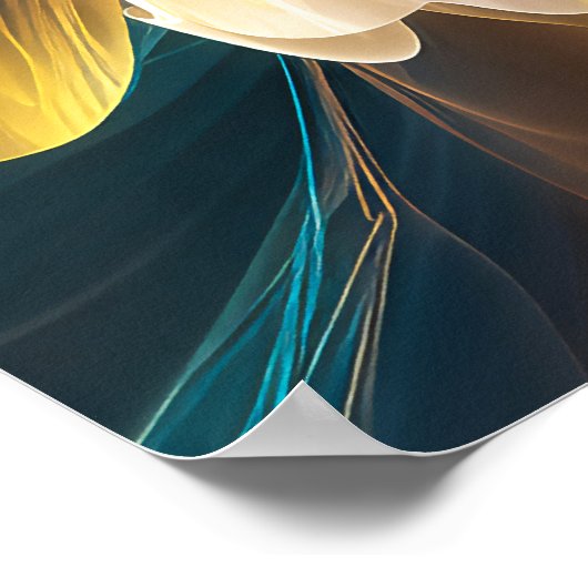 Radiant Bloom of Ethereal Petals in Light ポスター (角)