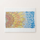 Radiant Bloom Sunflower ジグソーパズル (横)