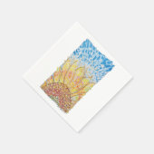 Radiant Bloom Sunflower スタンダードカクテルナプキン (角)