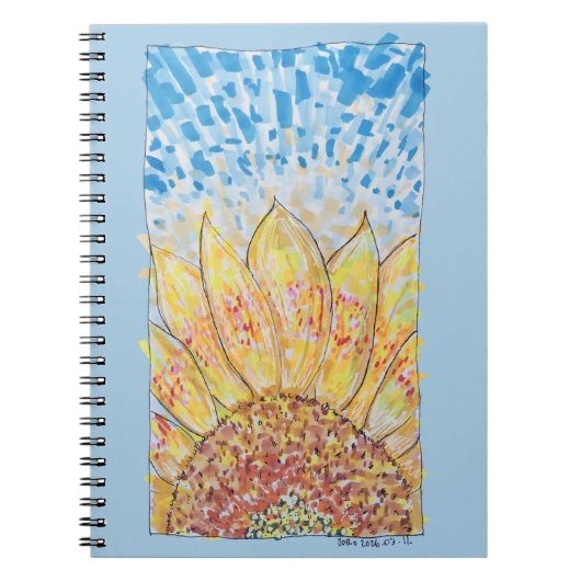 Radiant Bloom Sunflower ノートブック (正面)