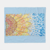 Radiant Bloom Sunflower フリースブランケット (正面(横))