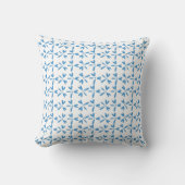 Radiant Blue Modern Flower Pattern Throw Pillow クッション (正面)