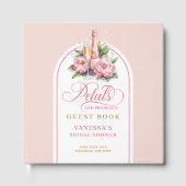 Radiant blush and gold petals prosecco sign book ゲストブック (正面)