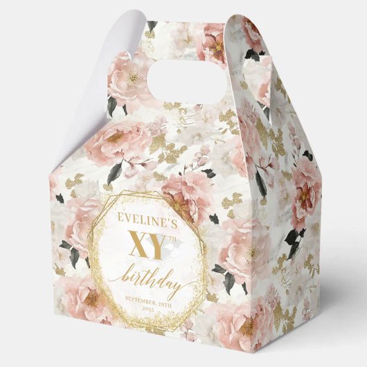 Radiant Blush Pink Watercolor Birthday Favor Boxes フェイバーボックス