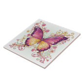 Radiant Butterfly Floral Pat#4 Magenta ID1222 タイル (側面)