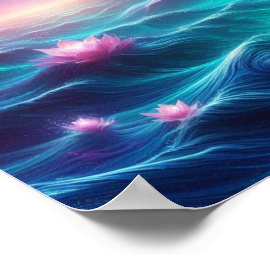 Radiant Celestial Ocean Bloom Fantasy ポスター (角)