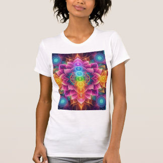 Radiant Chakra Lotus — Psychedelic Sacred Geometry Tシャツ