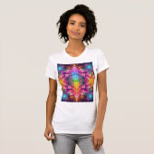 Radiant Chakra Lotus — Psychedelic Sacred Geometry Tシャツ (正面フル)