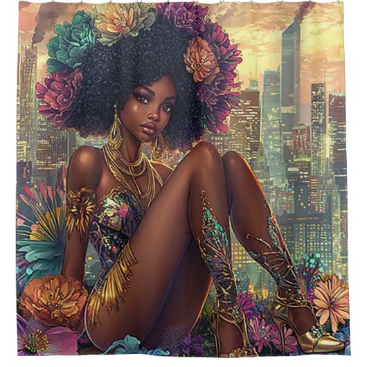 Radiant City Goddess シャワーカーテン (正面)