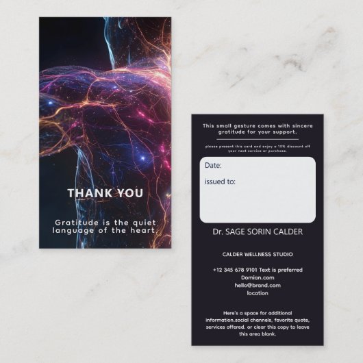 Radiant Current Aura Energy 名刺 (正面/裏面)