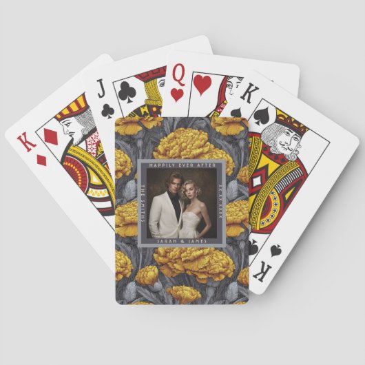 Radiant Custom Carnation Themed City Wedding トランプ (裏面)