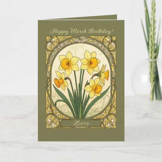 Radiant Daffodil March’s Happy Birthflower カード (正面)