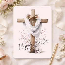 Radiant Easter Cross with Floral Accents シーズンカード