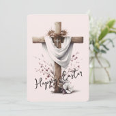 Radiant Easter Cross with Floral Accents シーズンカード (スタンド正面)