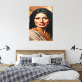 Radiant Elegance:Classic Impressionist Style Woman キャンバスプリント (インサイチュ (寝室))