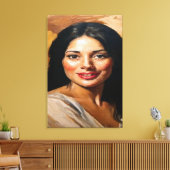 Radiant Elegance:Classic Impressionist Style Woman キャンバスプリント (インサイチュ (リビング))