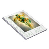 Radiant Emerald Gold Horse Abstract Metallic ノートブック (右側)