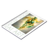 Radiant Emerald Gold Horse Abstract Metallic ノートブック (左側)