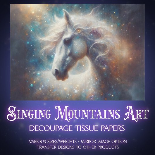 Radiant Fantasy Horse Celestial Decoupage 薄葉紙